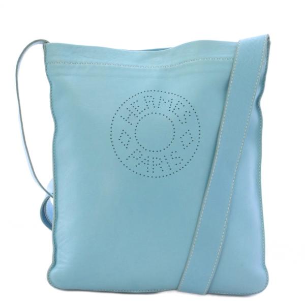 エルメス HERMES クルードセル ショルダーバッグ 水色 □O刻印 /KH HERMES（エルメス） クルードセル ショルダーバッグ 水色 □O刻印 /KH