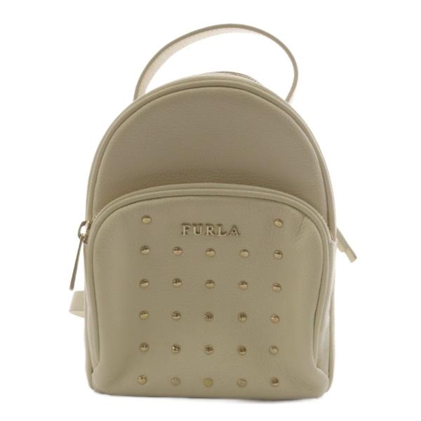 FURLA（フルラ） ミニリュックサック デイバッグ スタッズ レザー 白