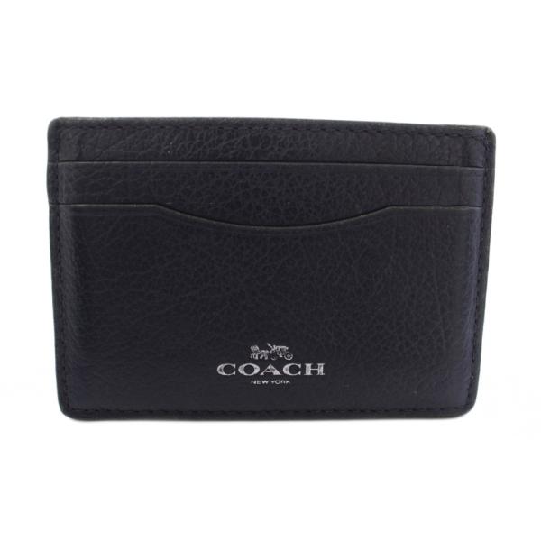 COACH（コーチ） カードケース 名刺入れ レザー 紺 ネイビー /TK