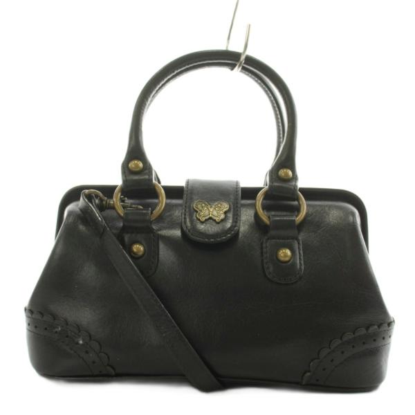 ANNA SUI（アナスイ） ハンドバッグ ショルダーバッグ 2way レザー 黒