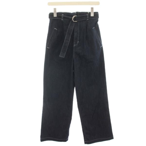 24SS 洗える♡ エムズグレイシー ベルト付き ハイウェストデニムパンツ 40 未使用品 エムズグレイシー M'S GRACY タグ付き 24SS ワイドデニム