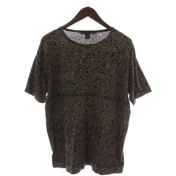 マークバイマークジェイコブス MARC by MARC JACOBS Tシャツ XS 黒 ベージュ 総柄 ラウンドネック 半袖 /GG メンズ
