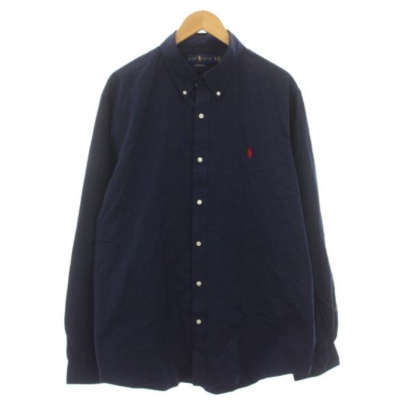 ラルフローレン ネイビー　ボタンダウン　長袖シャツ SLIM FIT 【XL】 POLO RALPH LAUREN（ポロ・ラルフローレン） ラルフローレン RALPH
