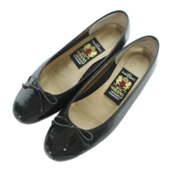 Les Chaussures MIHAMA ブラック ハイヒール ミハマ Les Chaussures MIHAMA パンプス リボン エナメル 23.0cm 黒