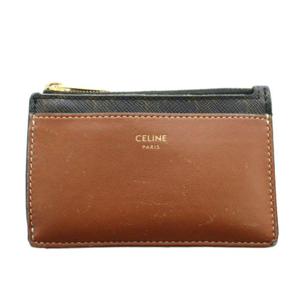セリーヌ CELINE トリオンフ カードケース コインケース 小銭入れ 黒 ブラック 茶 ブラウン /AN15 ■OH レディース