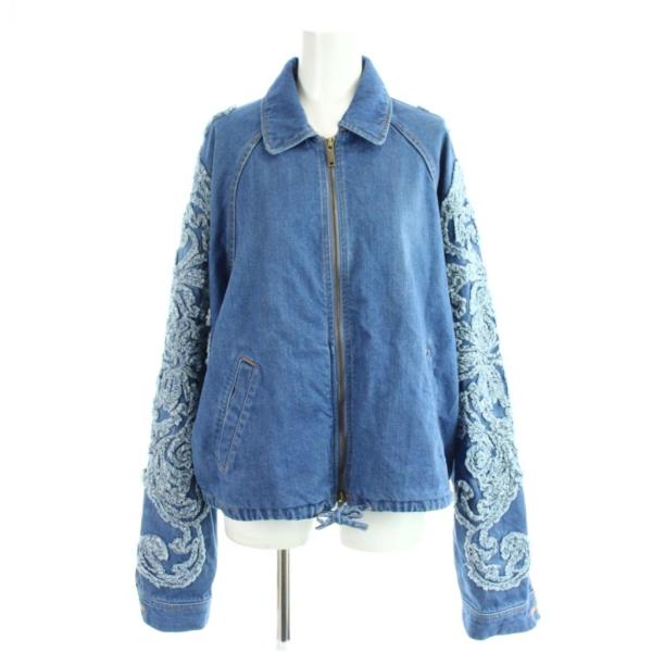 ターク TAAKK 26SS SCULPTURAL EMBROIDERY DENIMBLOUSON デニムジャケット ブルゾン 上着 3 青 ブルー 刺繍 長袖 ジップアップ TA26SS-BL03