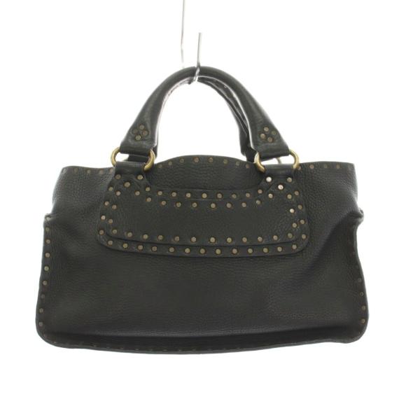 【人気商品】CELINE ブギーバッグスタッズ付き ブラック CELINE（セリーヌ） ブギーバッグ ハンドバッグ スタッズ レザー 本革