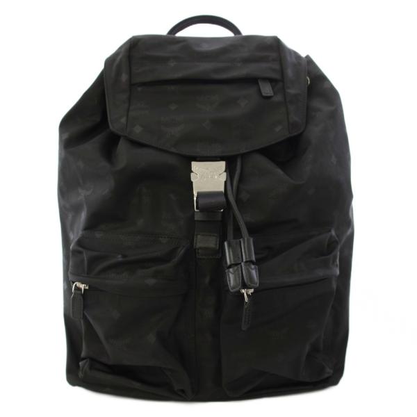 エムシーエム MCM リュックサック デイパック ナイロン 総柄 黒