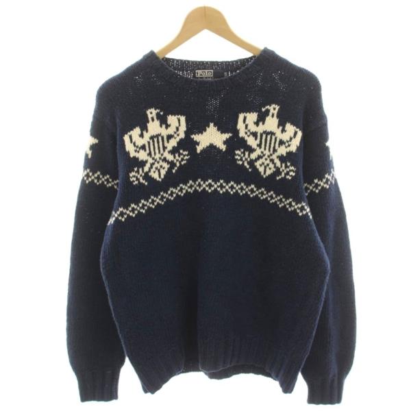 ポロ バイ ラルフローレン Polo by Ralph Lauren 子供服 ニット セーター 長袖 サンダーバード 星 160 紺 ネイビー /HN キッズ