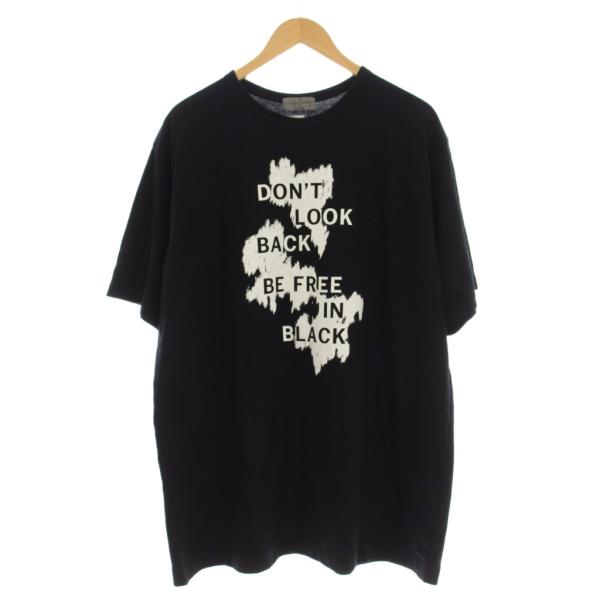 【良品】ヨウジヤマモトプールオム カットオフ ビッグTシャツ 黒 3 ヨウジヤマモトプールオム YOHJI YAMAMOTO POUR HOMME Tシャツ ロゴ