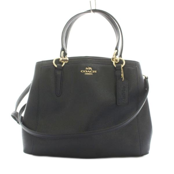 【美品】COACH 2way ショルダーバッグ ハンドバッグ ネイビー COACH（コーチ） ハンドバッグ ショルダーバッグ 2WAY レザー 紺