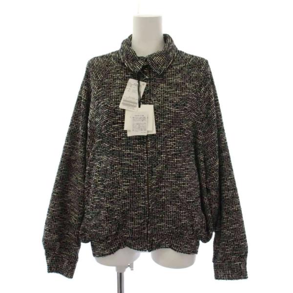未使用品 クチュール ド アダム COUTURE D'ADAM NOBLE取り扱い 26SS Summer Tweed ZIP ジャケット ジップアップ 38 黒 レディース