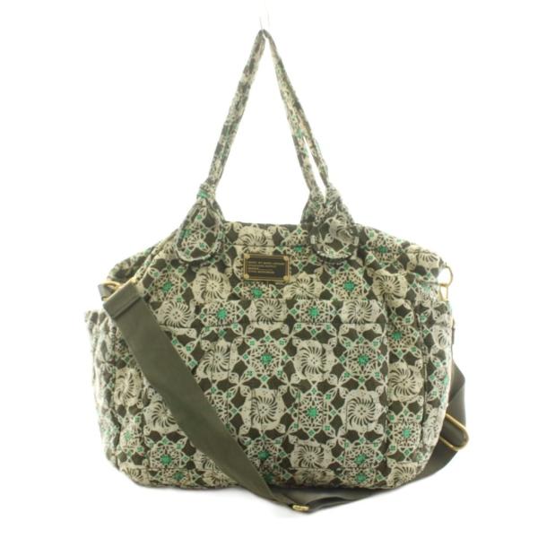 マークバイマークジェイコブス MARC by MARC JACOBS トートバッグ ハンドバッグ 総柄 ナイロン カーキ系 /KU レディース