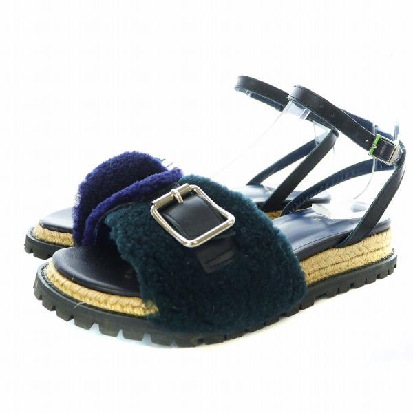 サカイ　Sacai ムートン　 ボア　サンダル シープスキン　ストラップ　36 サカイSacai ムートンストラップ ボアサンダル シープスキン36