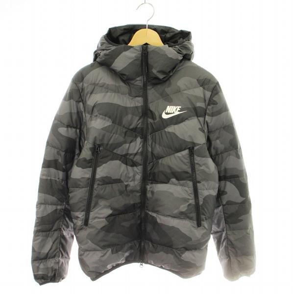 NIKE ナイキ ダウンジャケット カモフラ 迷彩 S 黒 HO190509EAG