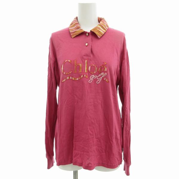 Chloé GOLF ホワイト長袖ポロシャツ M Chloe クロエ CHLOE GOLF ヴィンテージ ポロシャツ ゴルフウェア