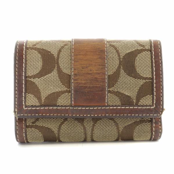 COACH コーチ シグネチャー 財布 小銭入れ 三つ折り Wホック