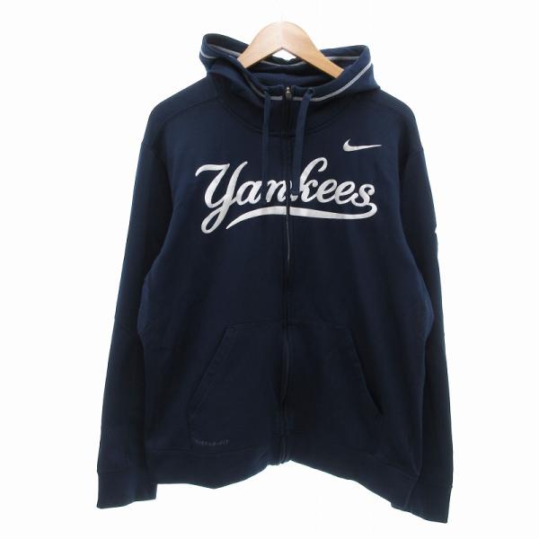 NIKE ナイキ ジップアップパーカー ヤンキースプリント ロゴ L