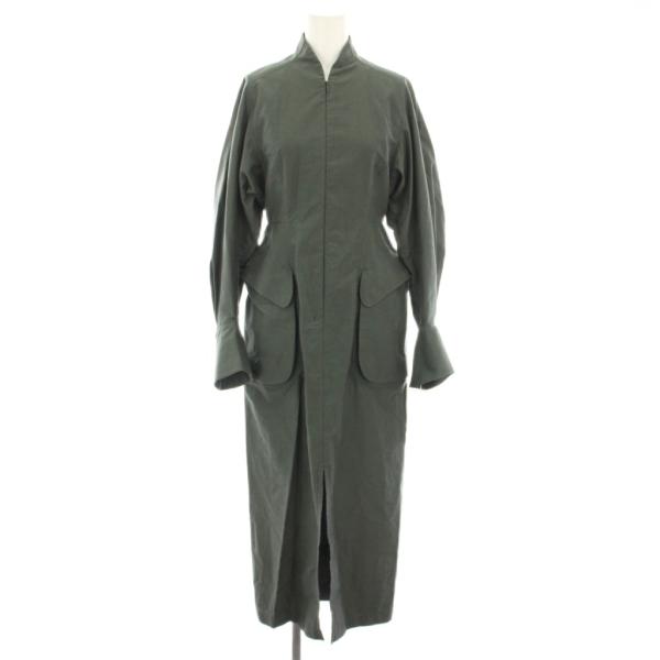 未使用品 マメクロゴウチ ブラッシュドコットンペプラムドレス