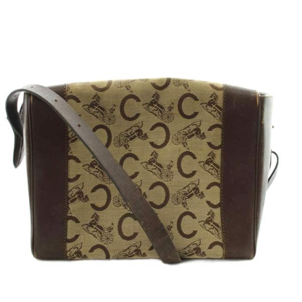 セリーヌ CELINE Cマカダム ヴィンテージ ショルダーバッグ キャンバス レザー ベージュ 茶 ブラウン /AN ■OH ▲H レディース