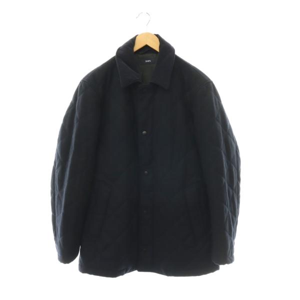 シップス SHIPS キルティングコート ロング ジップアップ L ネイビー /DO ■MA メンズ