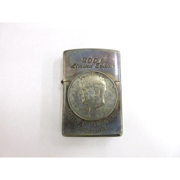 ジッポー ZIPPO 2001 Limited Edition JOHN F KENNEDY ジャンク 着火未確認 オイルライター シルバーカラー ケース付