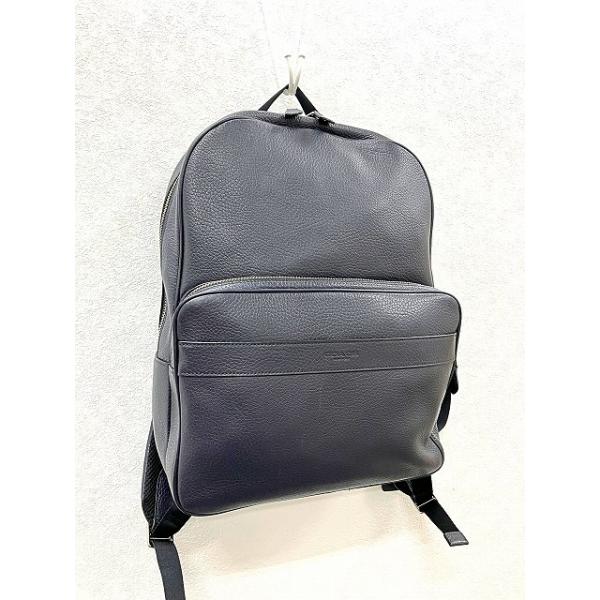 【ABランク】 コーチ COACH ハミルトン バックパック ペブルドレザー F72082 リュック デイパック ビジネスバッグ メンズ ネイビー 正規品 中古 mbo30010 COACH（コーチ） ハミルトン ペプルレザー バックパック リュック