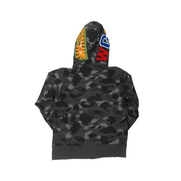39 割引 返品交換不可 アベイシングエイプ A Bathing Ape Colour Camo Tiger Shark Wide Full Zip Hoody カモ タイガー シャーク バーカー M グレー 9 メンズ ジャケット 上着 メンズファッション Europeancubicles Com