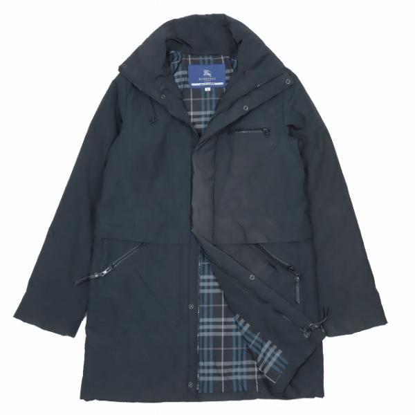 バーバリー 中綿コート ノバチェック ポリエステル 黒 ブラック L〜XL相当 BURBERRY BLUE LABEL（バーバリーブルーレーベル） 中綿 ロング コート