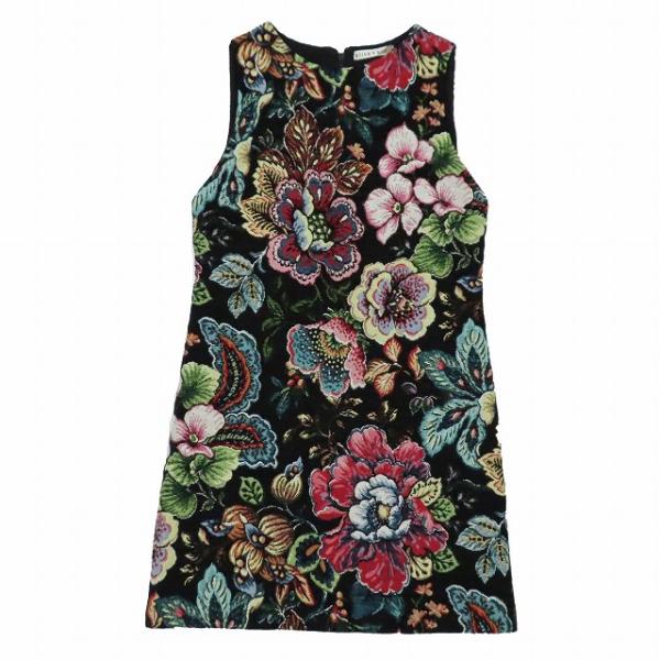 alice olivia✨ドレスワンピース フレア ミニ レース袖 バイカラー  