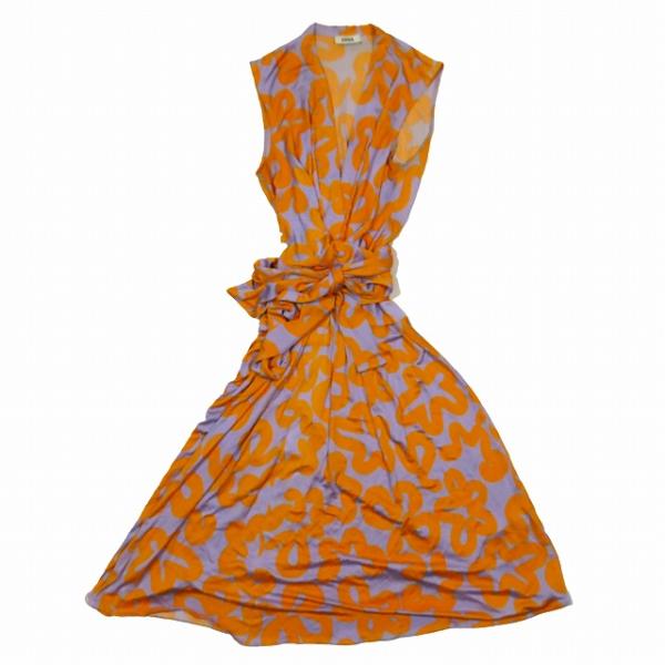 イッサロンドン ISSA LONDON シルク 総柄 カシュクール ドレス 