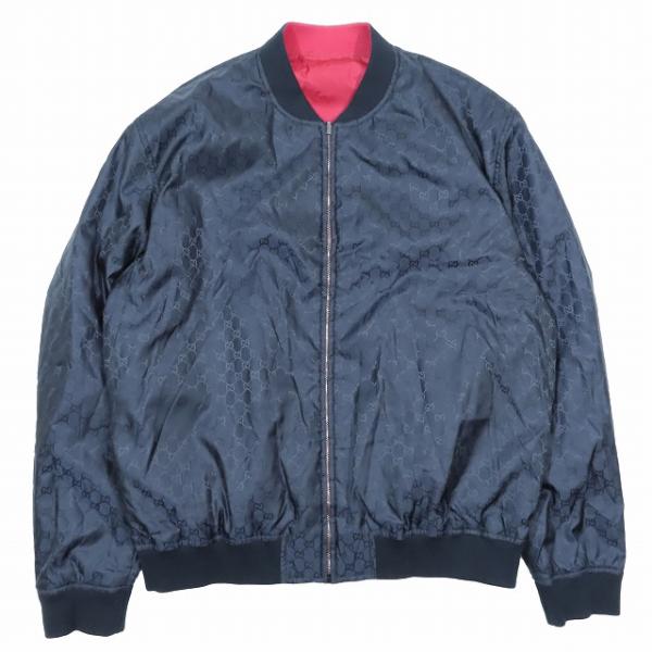 グッチ GUCCI ナイロン ツイル ボンバー ジャケットブルゾン GUCCI（グッチ） 美品 19AW GUCCI GGナイロン リバーシブル ボンバー