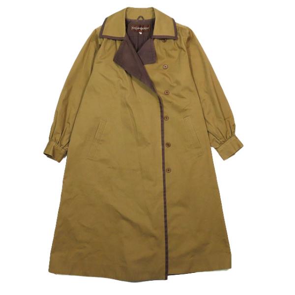 【希少・入手困難】 イヴ・サンローラン ヴィンテージ ロゴ金ボタン ロングコート 希少・入手困難】 イヴ・サンローラン ヴィンテージ ロゴ金ボタン