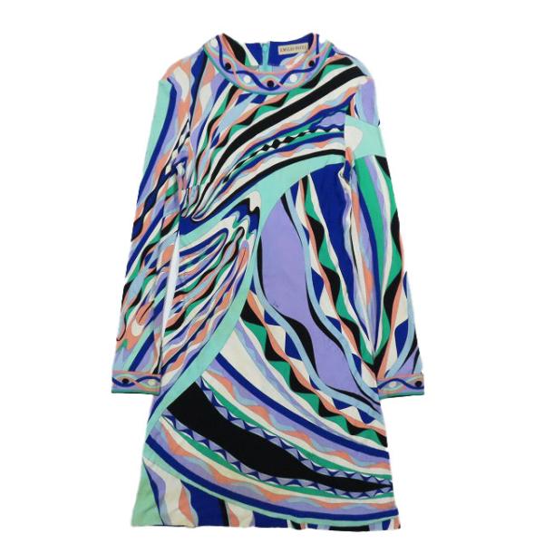 エミリオプッチ EMILIO PUCCI タイト ワンピース ストレート 膝丈 総柄 