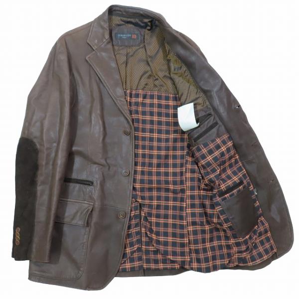 コルネリアーニ Corneliani スエード切替 カウレザー テーラード 