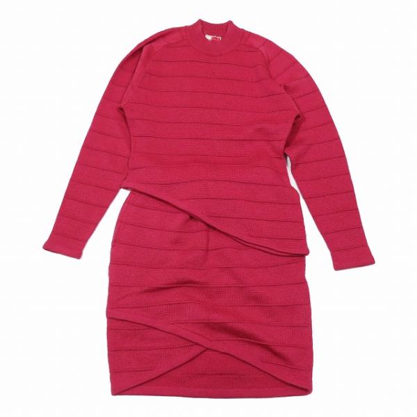 レノマ renoma sports club セットアップ アシンメトリー セーター 長袖 タイトスカート ショート丈 42 ピンク/7YBA10 レディース 【ブランド】レノマ renoma【表記サイズ】42(日本サイズL相当)【実寸サイ...