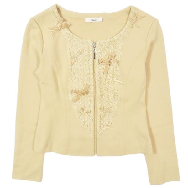 Rene（ルネ） リボン ニット ジップ カーディガン ジャケット 羽織り