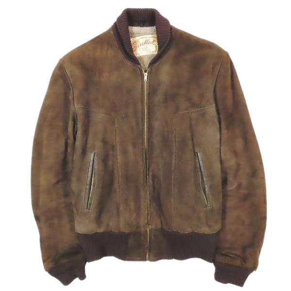 90s ビンテージ 肉厚 スエード ジャケット XL相当 サンド xpv Vintage OLD Excelled USA製 ヴィンテージ オールド エクセルド