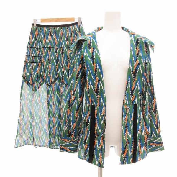 【値下げ】Akane Utsunomiya ロングフレア ブラウス アカネ ウツノミヤ AKANE UTSUNOMIYA 美品 19SS セットアップ