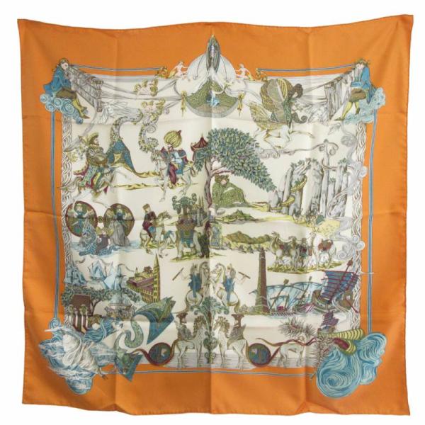 HERMES エルメス カレ90 Au FIL de la SOIE 絹糸の赴くままに