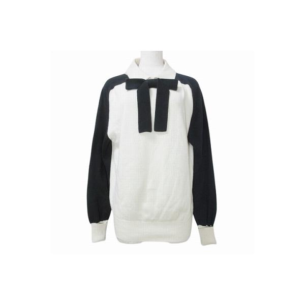 CHANEL ニット　ココマーク　ホワイト　ノーカラージャケット　リボンサテン vectorpremium_098-902504300029