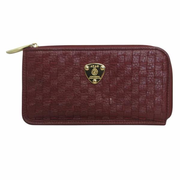 アタオ ATAO スリモメッシュ レザー 編み込み L字ファスナー 長財布