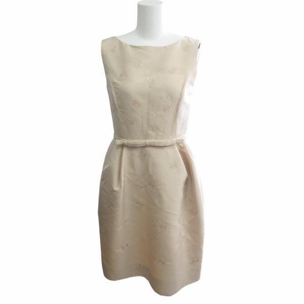 フォクシーうしろタック膝丈ワンピース38美品 フォクシー ワンピース フード 綿 キュプラ ホワイト 42874 #38