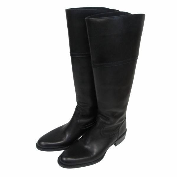 【中古】サルトル SARTORE バックジップブーツ ロングブーツ レザー 皮革 イタリア製 黒 ブラック 35 約22.5 IBO78 サルトル SARTORE バックジップブーツ ロングブーツ レザー 皮革