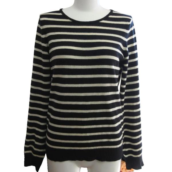 極美品△CHANEL シャネル 21N P70647 カシミヤ100％ ロゴプレート ココマーク ハイネック 長袖 ニット ブラック マルチカラー 36 正規品 CHANEL（シャネル） CHANEL 08A カシミヤ100％ ボーダー ニット