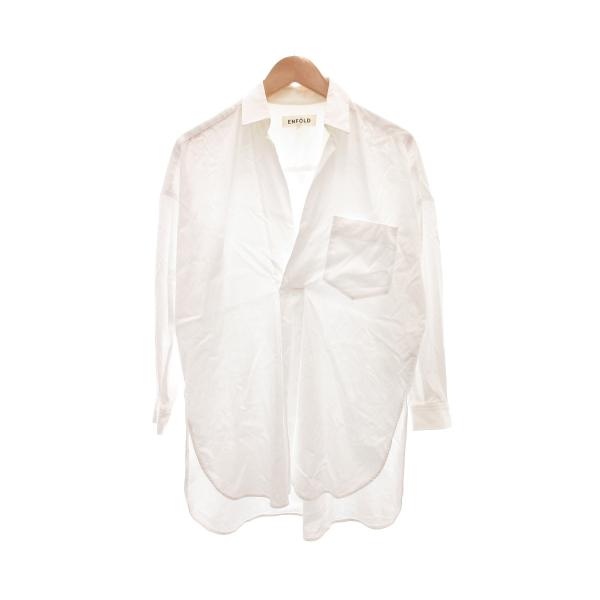 エンフォルド ENFOLD スキッパーワイドプルオーバーシャツ 38 白