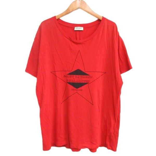 【中古】サンローラン パリ SAINT LAURENT PARIS 16AW エディ期 PALLADIUM パラディウム Tシャツ 半袖 赤 レッド XL サンローラン パリ SAINT LAURENT PARIS 16AW エディ期 PALLADIUM