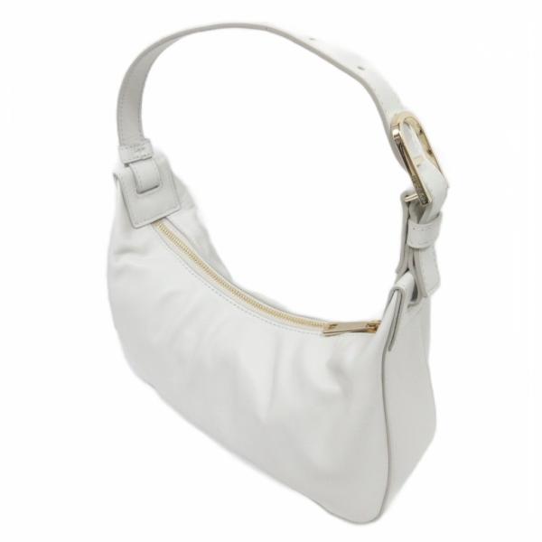【中古】フルラ FURLA 美品 FLOW S SHOULDER BAG 25 WB01053 フロー ハンドバッグ レザー ロゴ 白 ホワイト 系 FURLA（フルラ） 美品 FLOW S SHOULDER BAG 25 WB01053 フロー