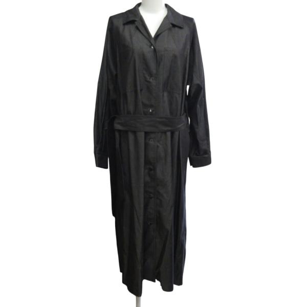 【中古】セヤ Seya. 美品 MEI COAT-DRESS SILK DENIM コートドレス シルクデニム ワンピース ベルト付 チャコール M セヤ Seya. 美品 MEI COAT-DRESS SILK DENIM CHARCOAL コートドレス