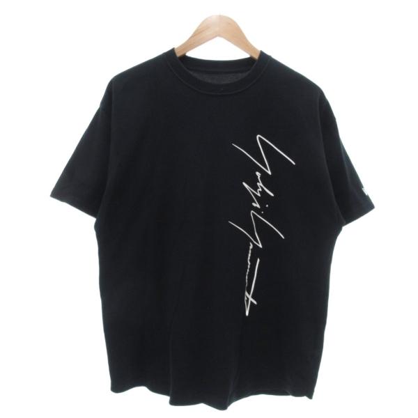Yohji Yamamoto ヨウジヤマモト 黒 半袖 カットソー Tシャツ ヨウジヤマモト YOHJI YAMAMOTO FEMME × ニューエラ TEE OVERSIZE